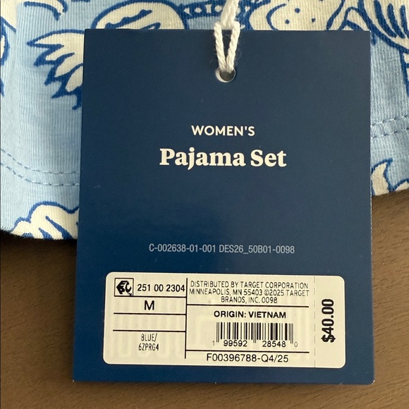 Roller Rabbit Target collaboration Blue Pajama Set M - Picture 4 of 7